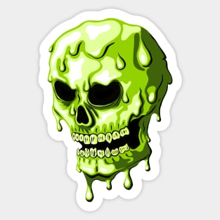 Radioactive Melting Skull Sticker